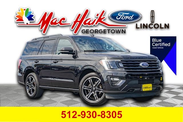 2021 Ford Expedition Limited in Black Metallic — front three-quarter view