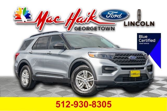 2022 Ford Explorer XLT in Silver Metallic — front three-quarter view