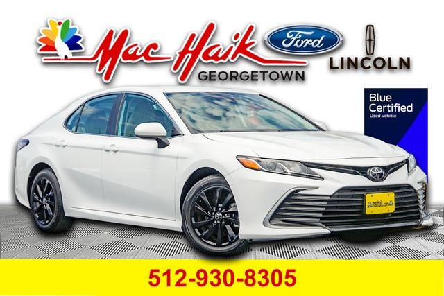 2024 Toyota Camry LE in Ice Cap — front three-quarter view