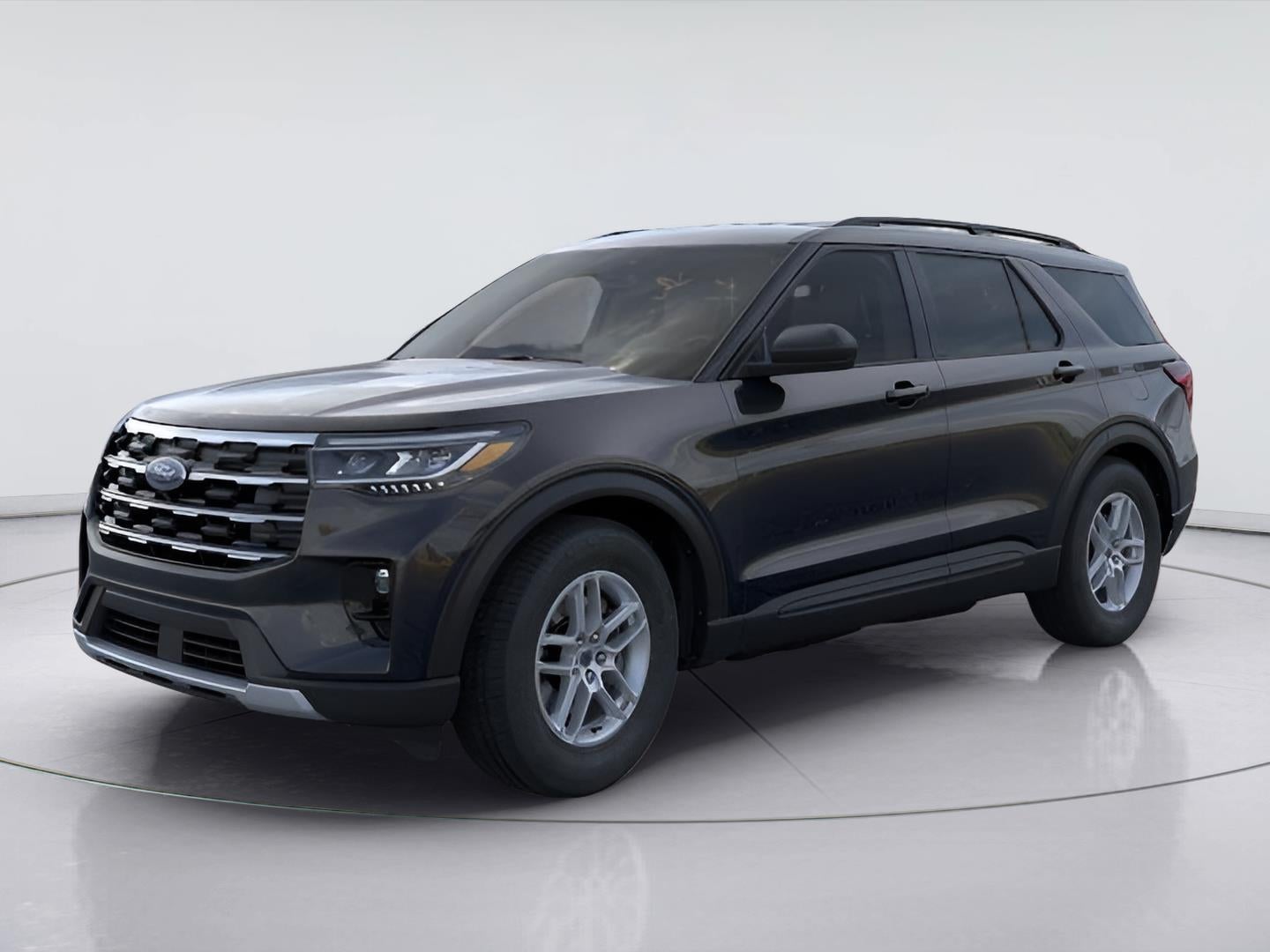 2026 Ford Explorer Active in Agate Black Metallic — front three-quarter view