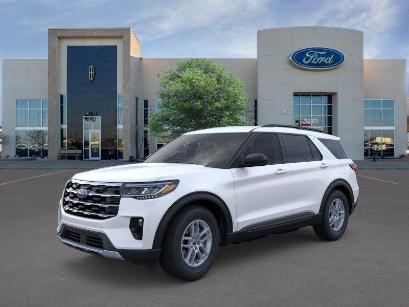 2026 Ford Explorer Active in Star White Metallic Tri-Coat — front three-quarter view